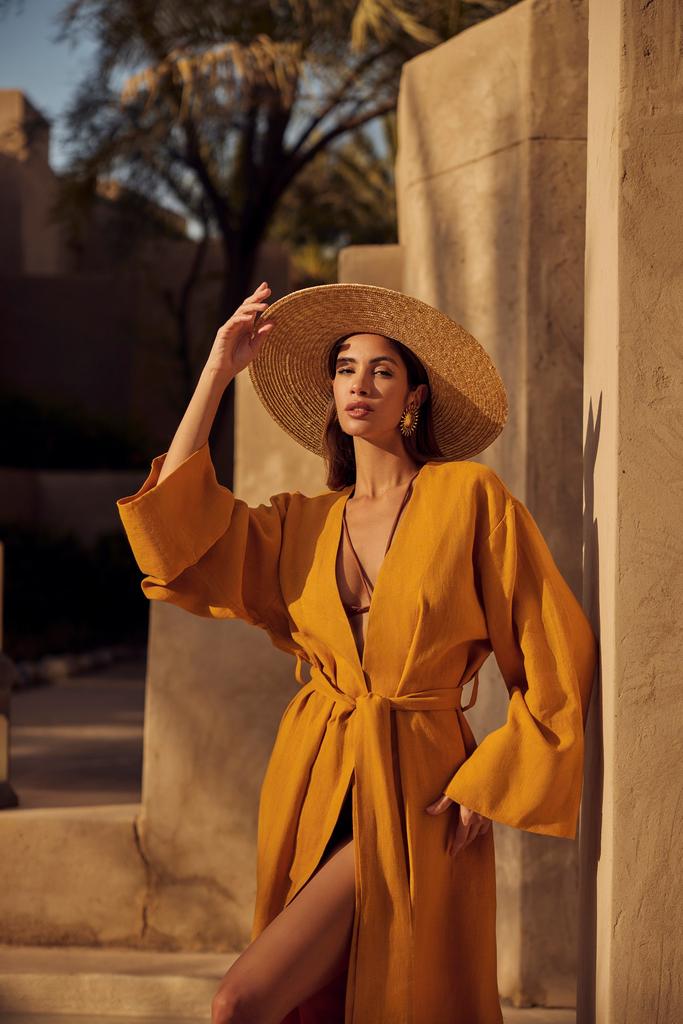 Кимоно «Утро в Убуде», горчица