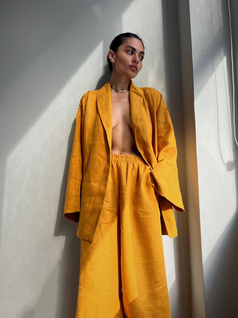 Кимоно с брюками «Джиа», горчица