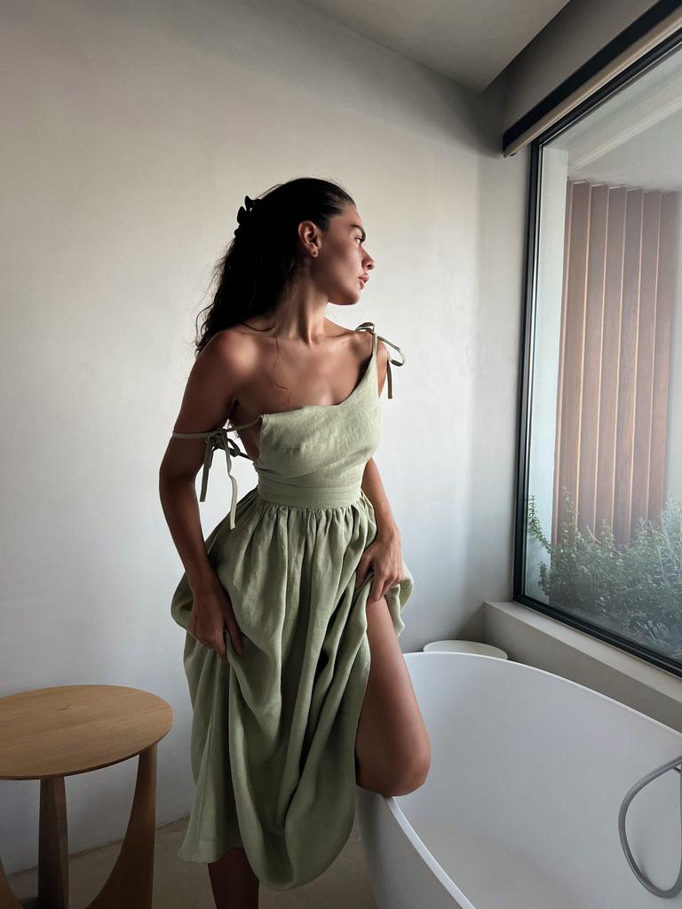 Платье «Стефания», олива