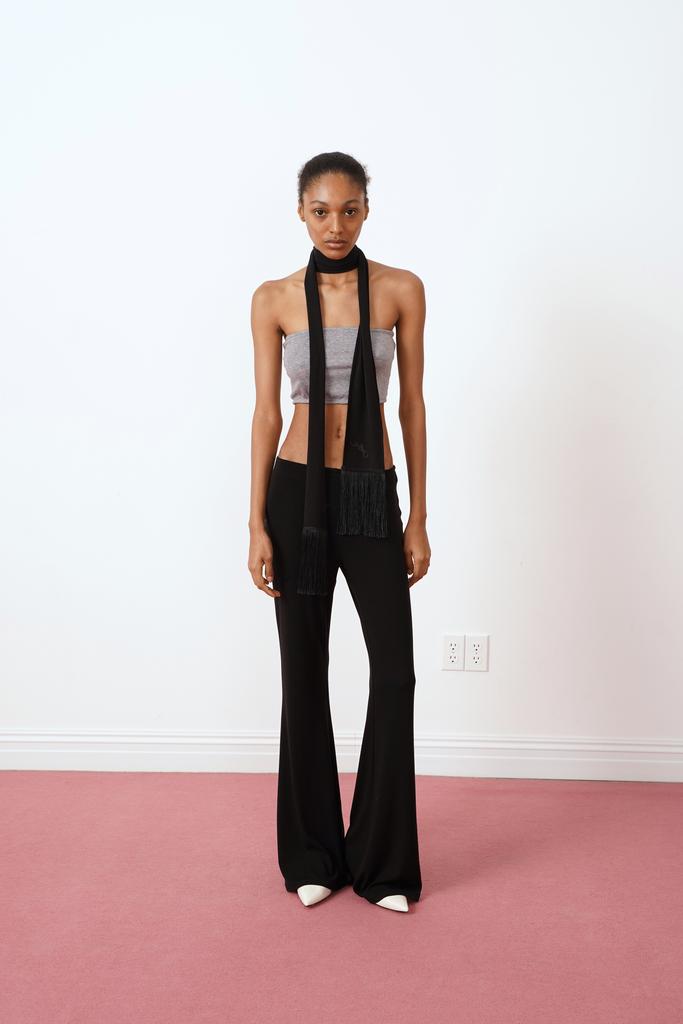 Шарф с бахромой тонкий