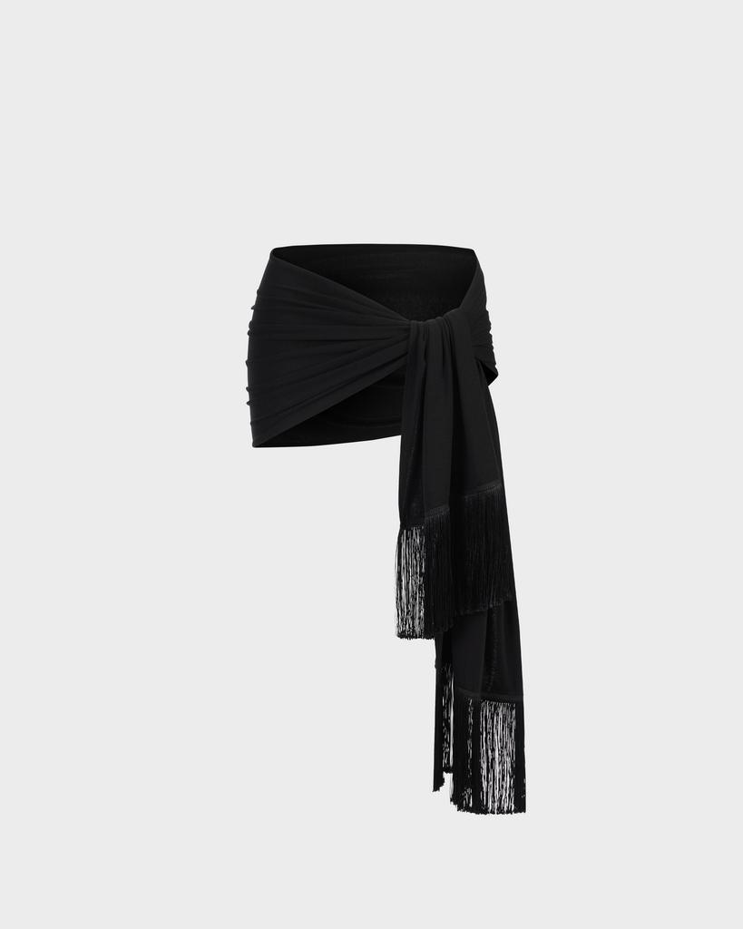 Шарф с бахромой широкий