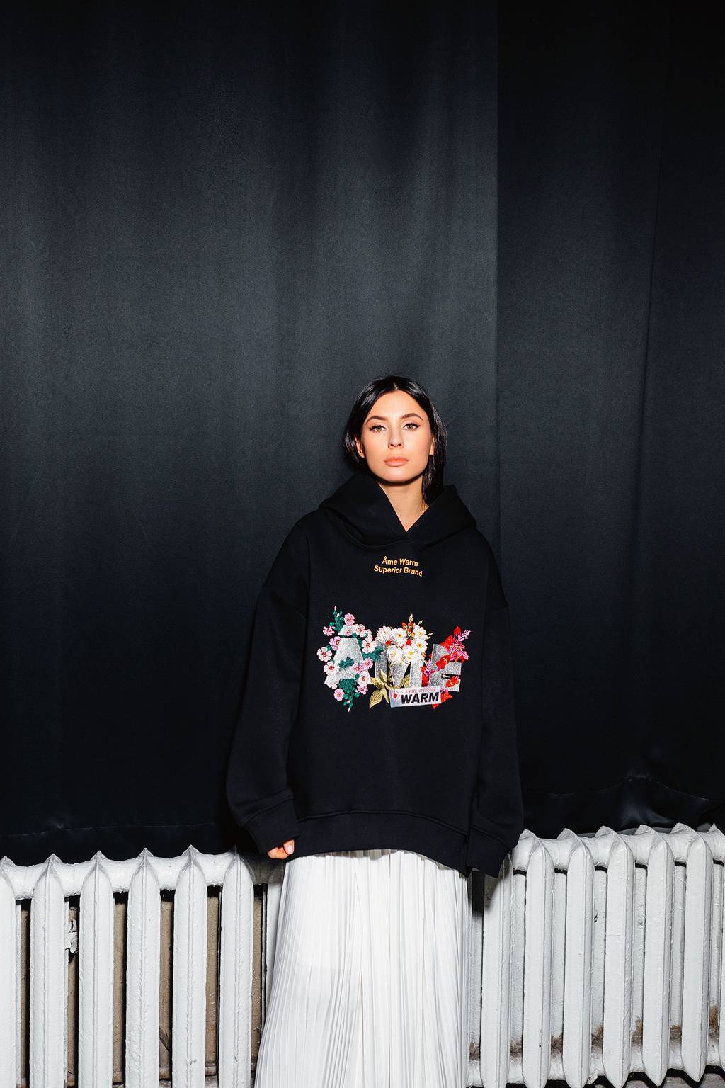 Оверсайз Худи " Floral / Black "