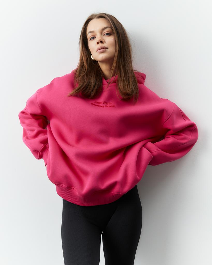 Худи „Base” в цвете фусия и красным лого