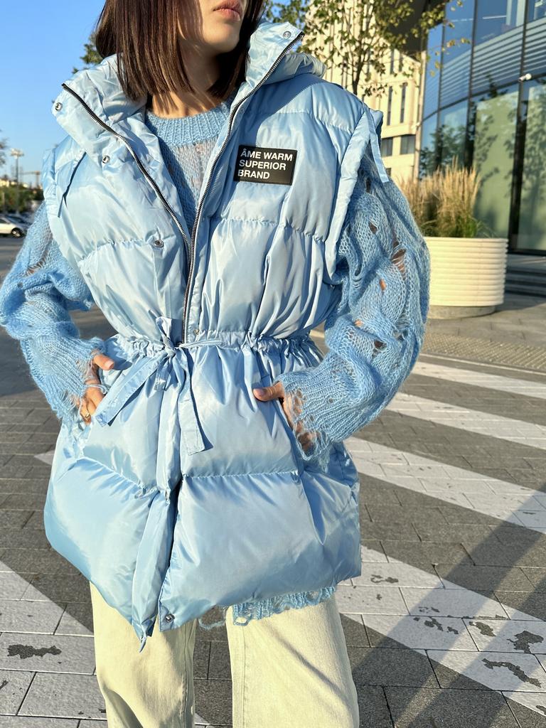 Оверсайз жилет на пуху Sky Blue