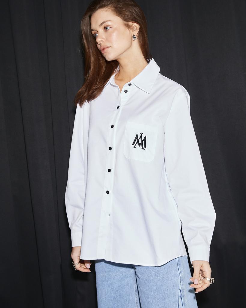 Рубашка классического кроя с логотипом монограмой