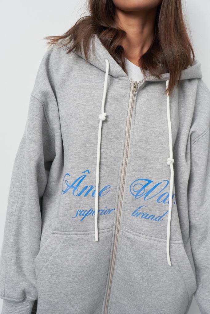 Оверсайз зип худи с застежкой на молнии