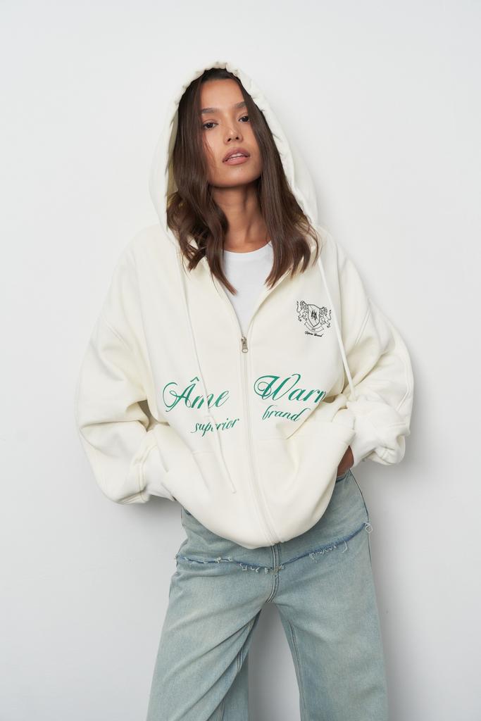 Оверсайз зип худи с застежкой на молнии