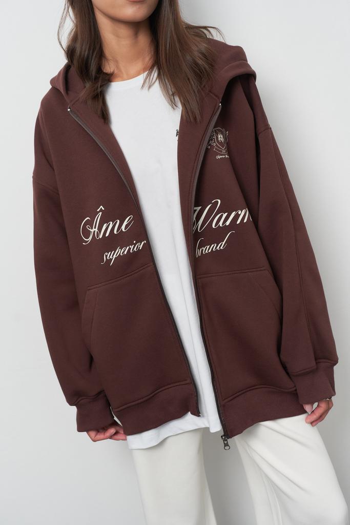 Оверсайз зип худи с застежкой на молнии