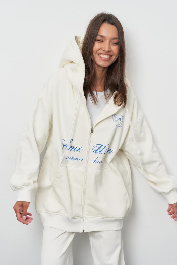 Оверсайз зип худи с застежкой на молнии