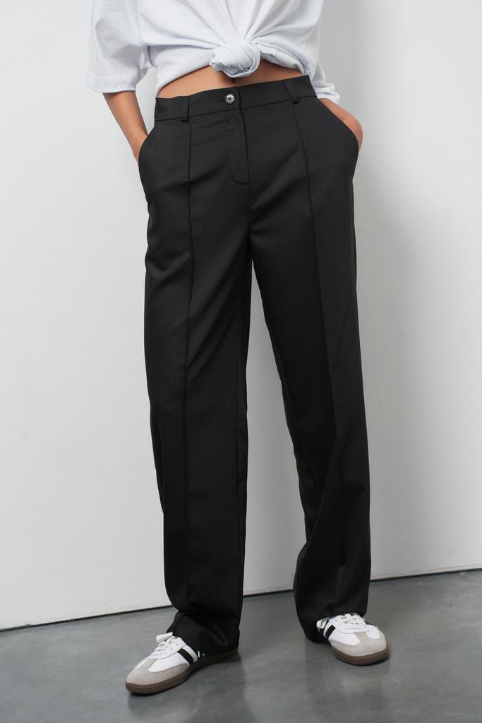 Брюки черные прямые из премиальной вискозы