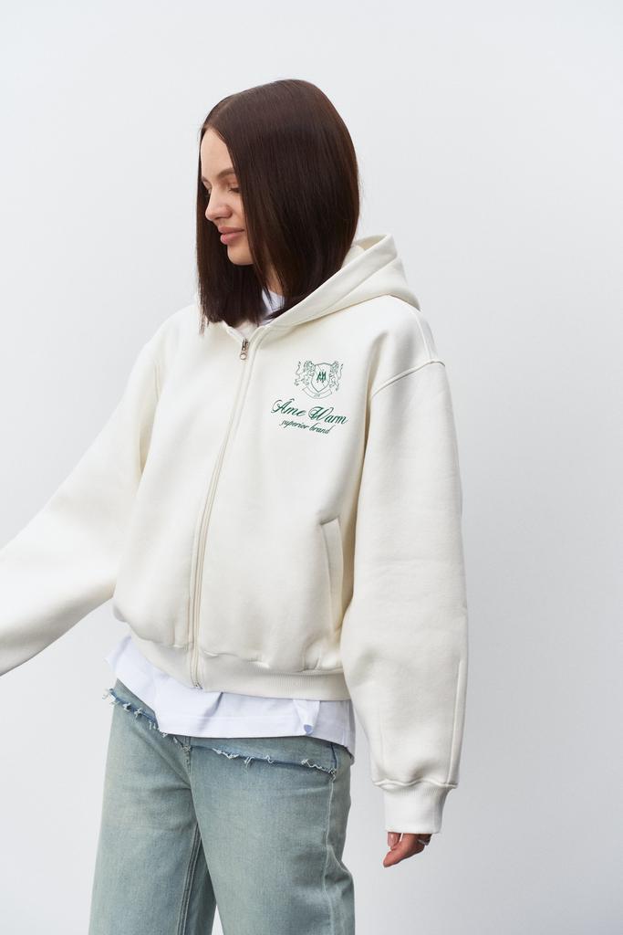 Укороченный зип худи с застежкой на молнии