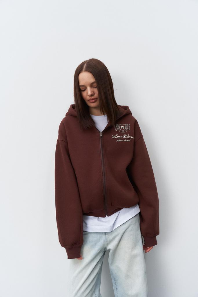 Укороченный зип худи с застежкой на молнии