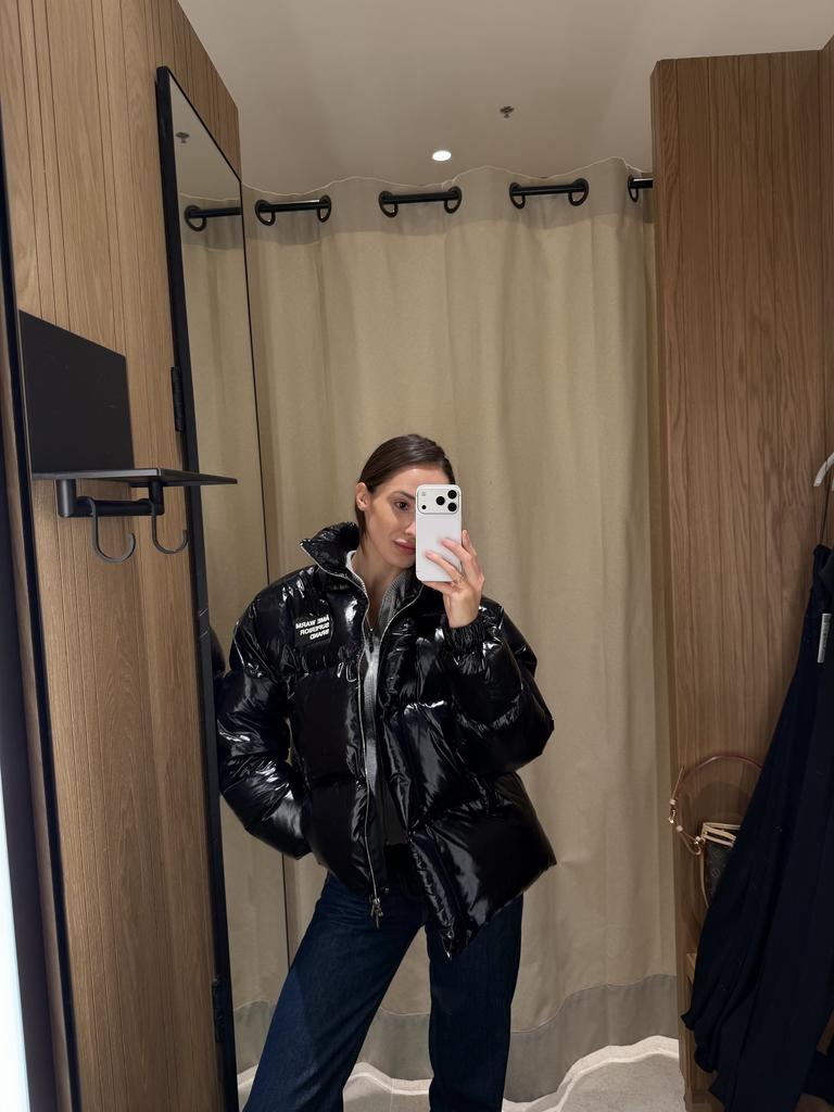 Укороченная куртка на пуху Glossy Black