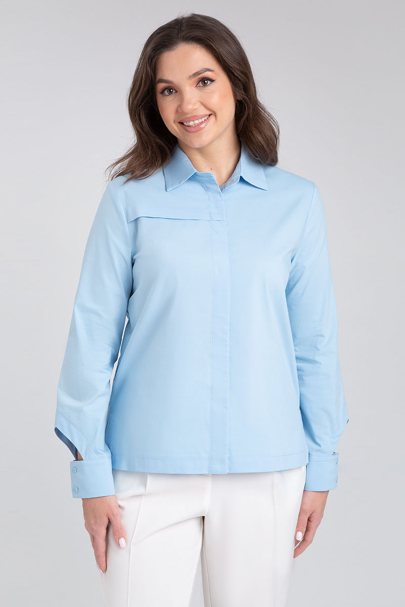 Блузка 418 голубой цвет 42-58
