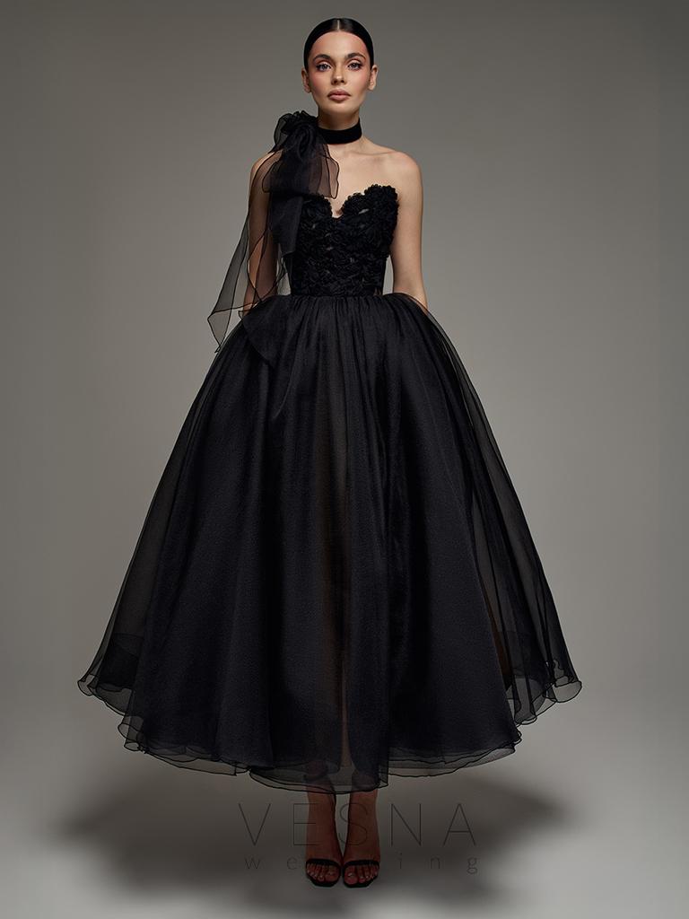 Вечернее платье Прим Миди Дарк + Шарф