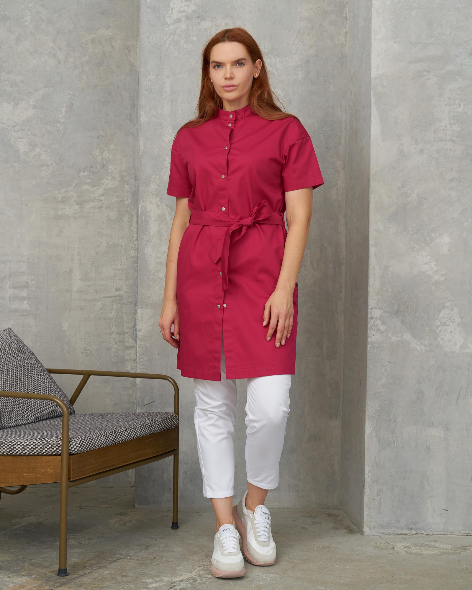 Платье-рубашка маджента KL 105