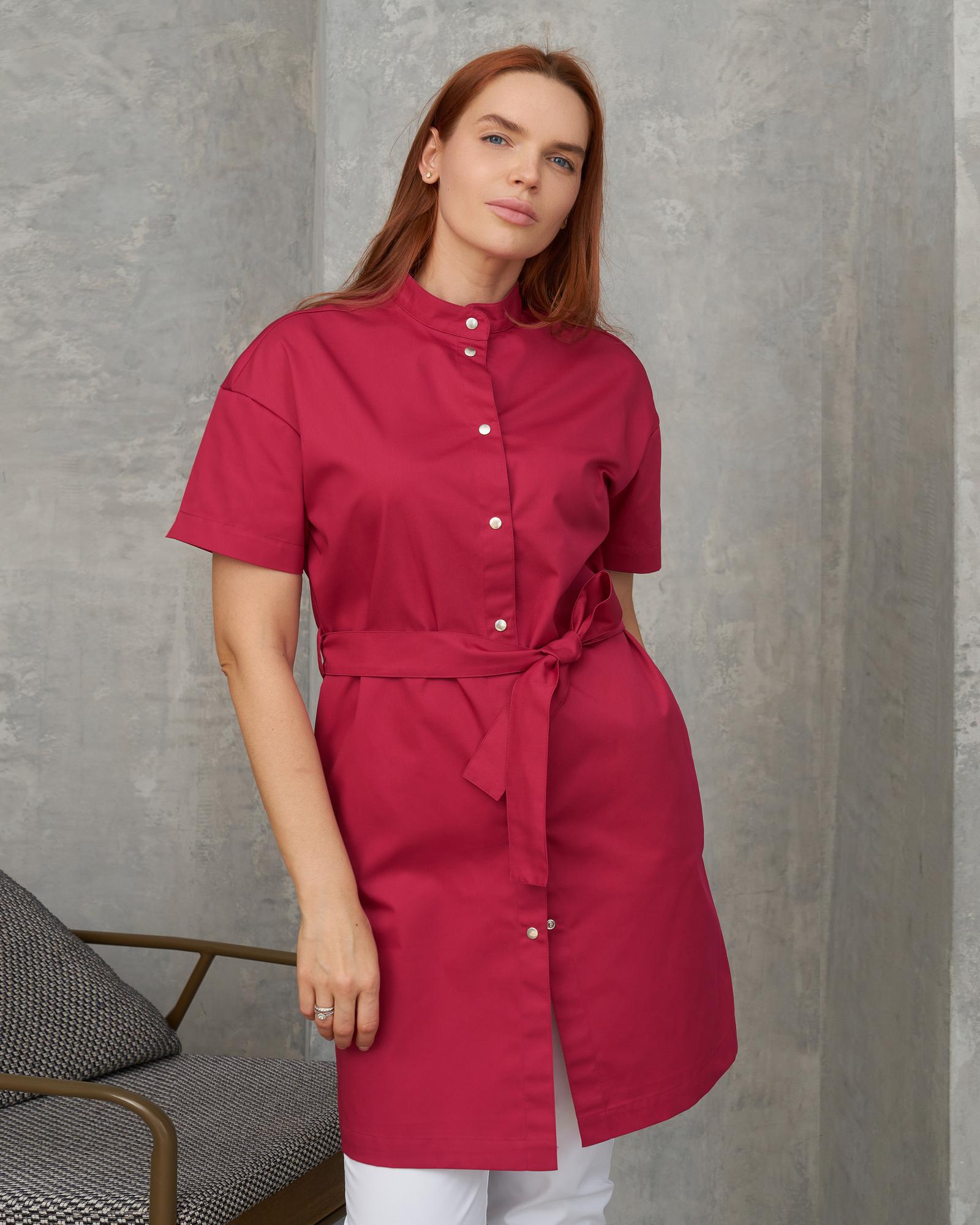 Платье-рубашка маджента KL 105