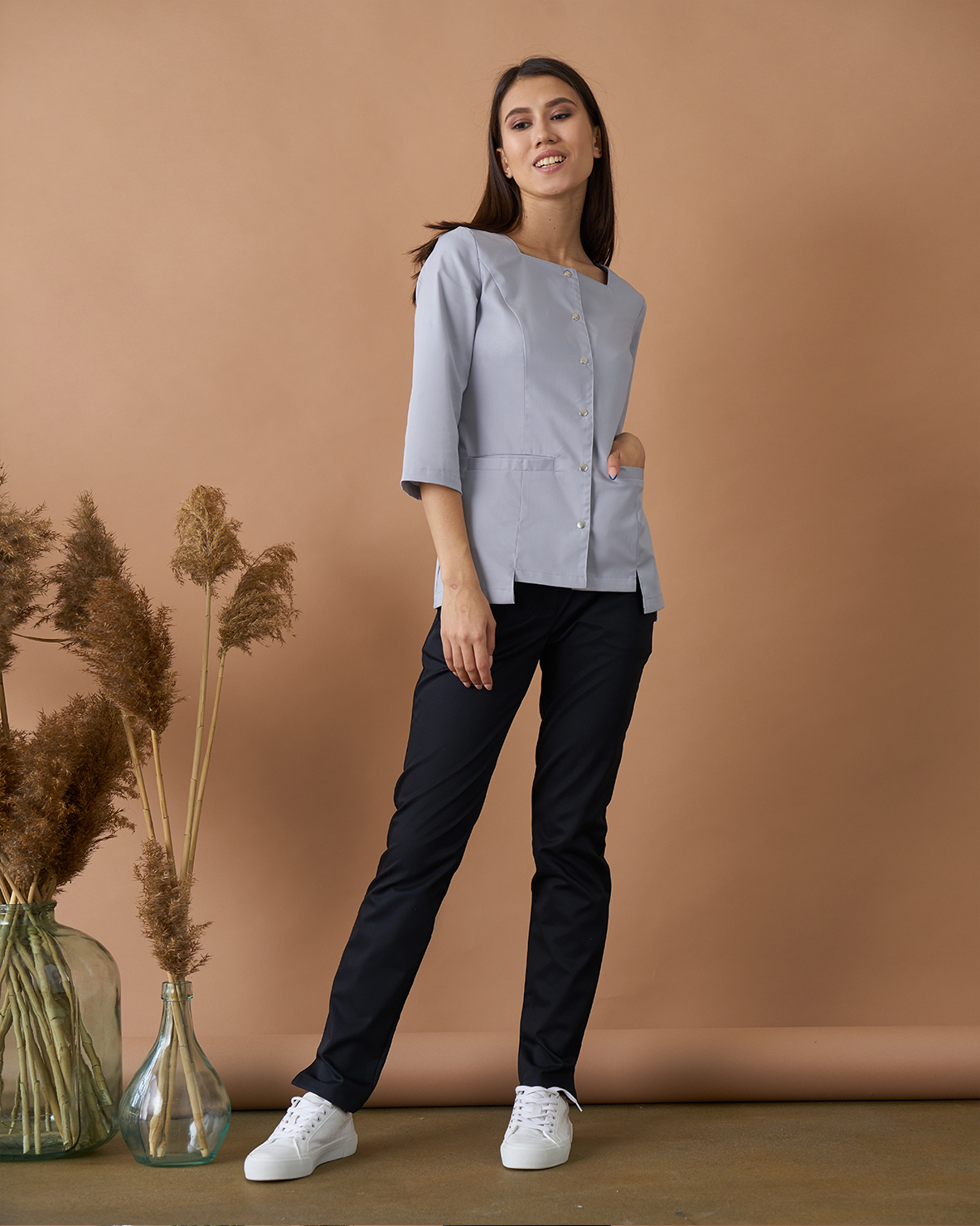 Блуза жемчужно-серая KL 205