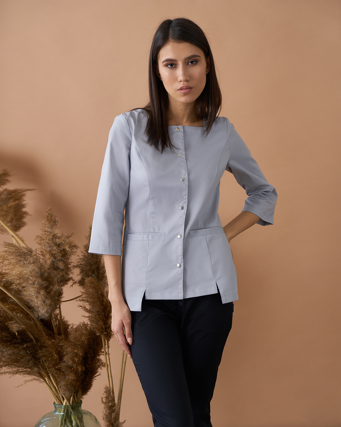 Блуза жемчужно-серая KL 205