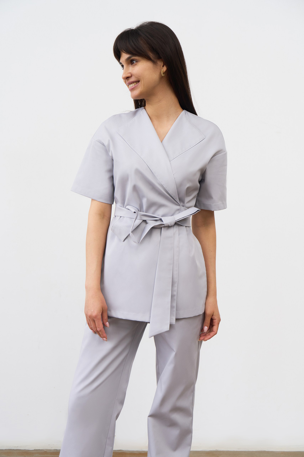 Блуза-кимоно жемчужно-серая KL 209