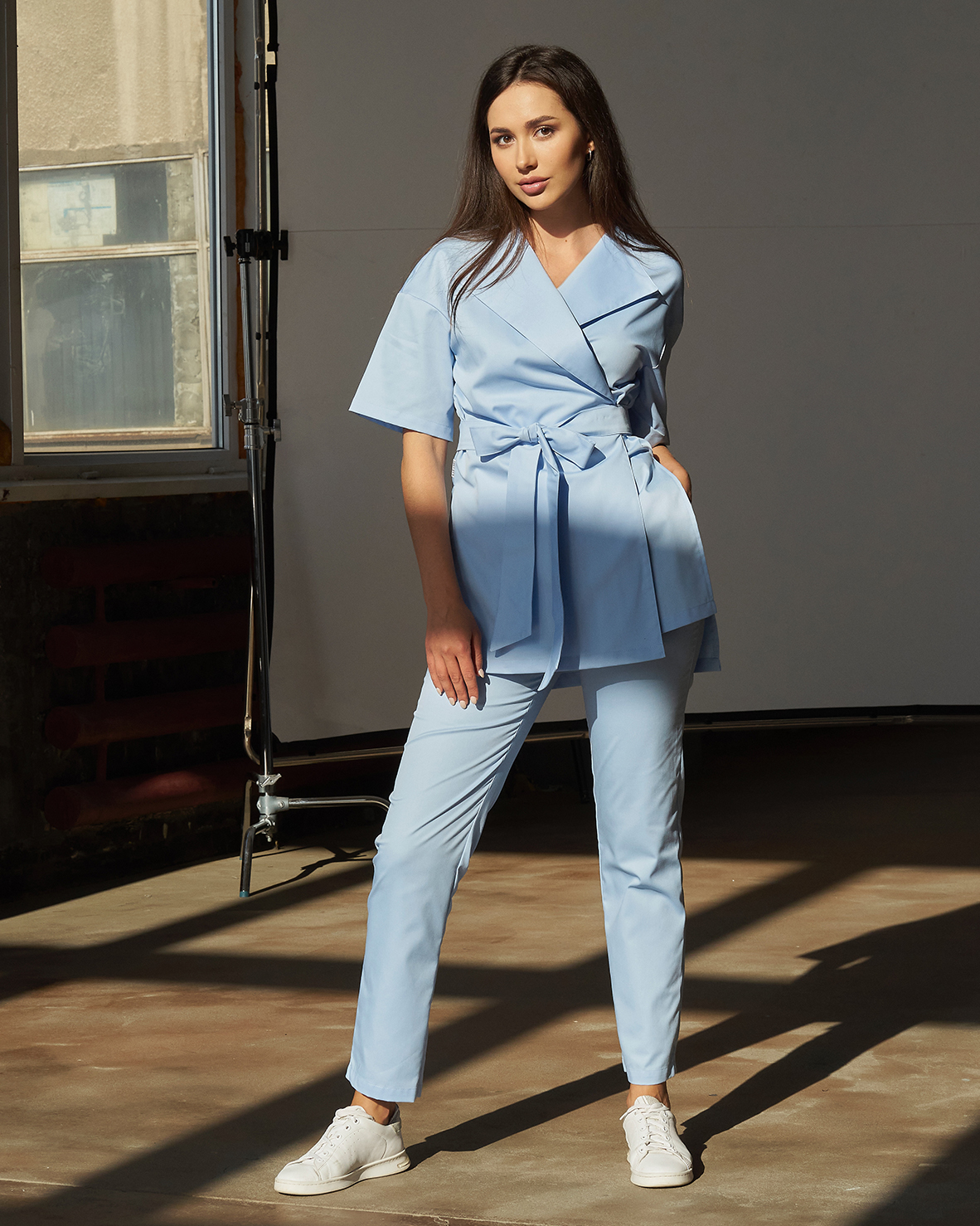 Блуза-кимоно небесно-голубая KL 209