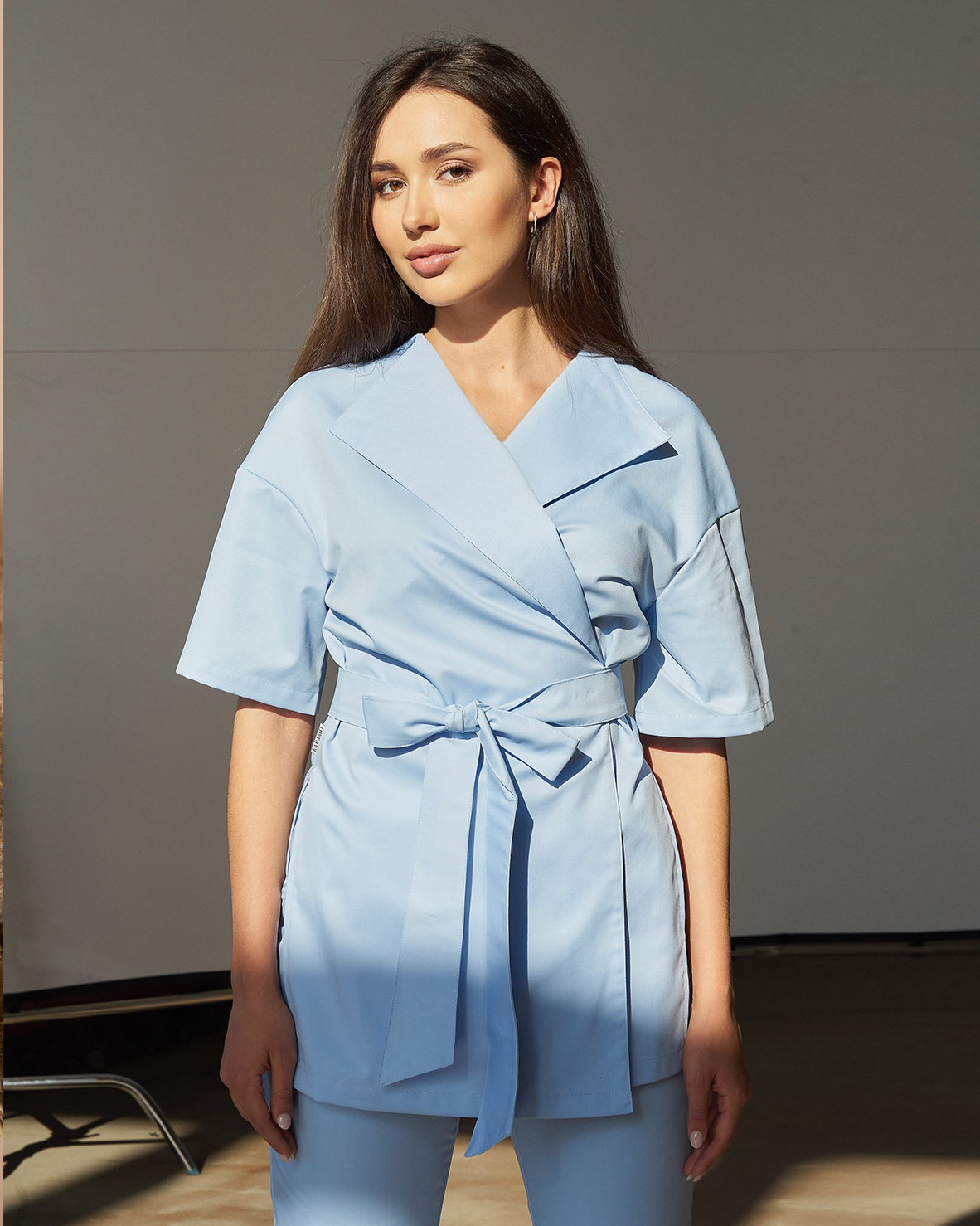 Блуза-кимоно небесно-голубая KL 209