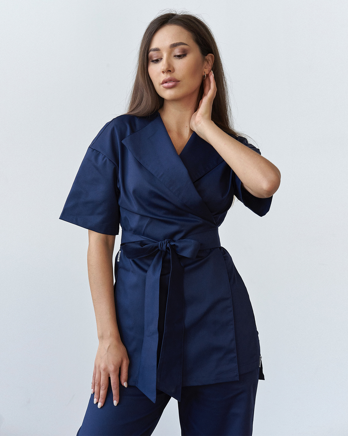 Блуза-кимоно тёмно-синяя KL 209