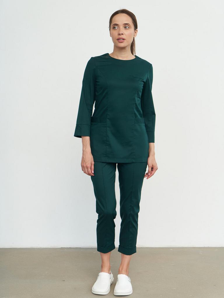 Брюки со стрелками изумрудные KL 304