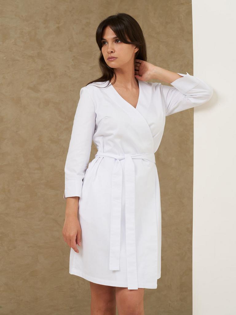 Халат белый (молочный оттенок) KL 101