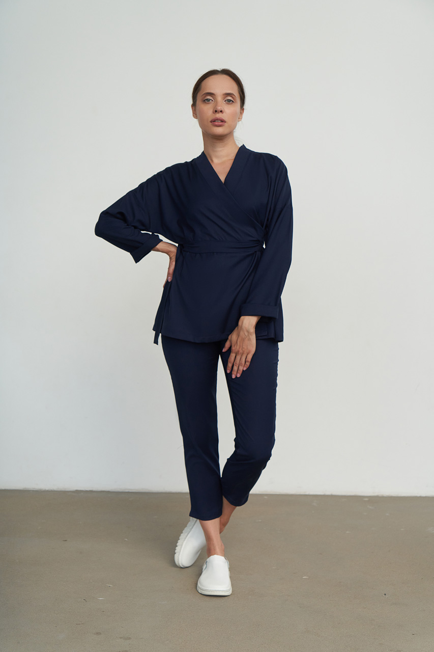 Брюки укороченные синие KL 302