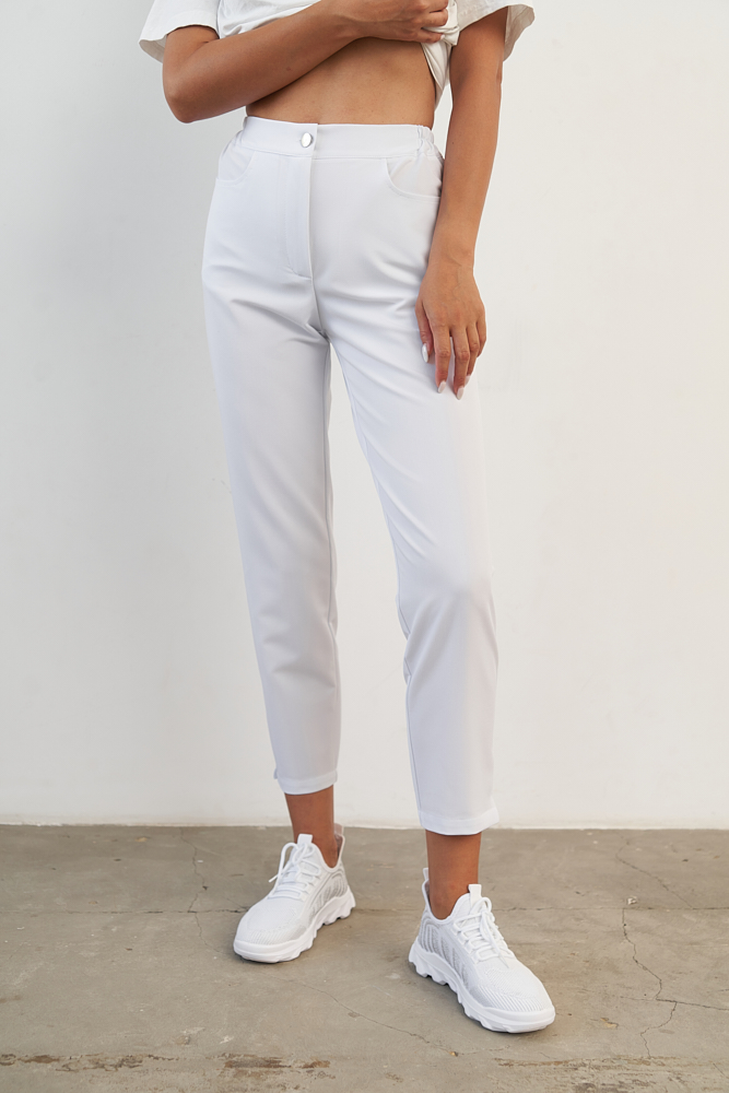 Брюки укороченные белые KL 302