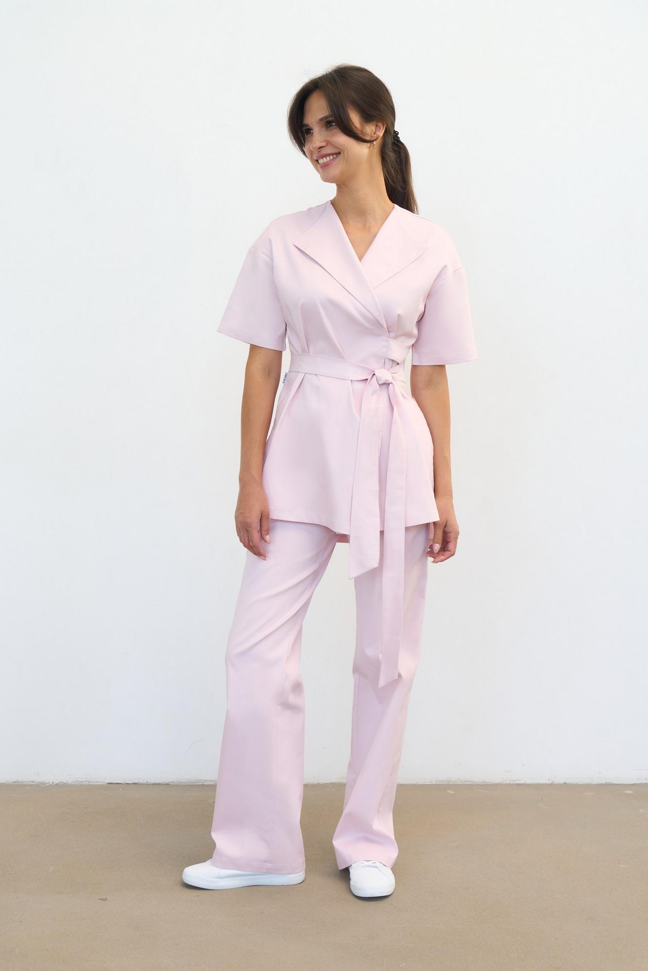 Прямые брюки на поясе сакура KL 311