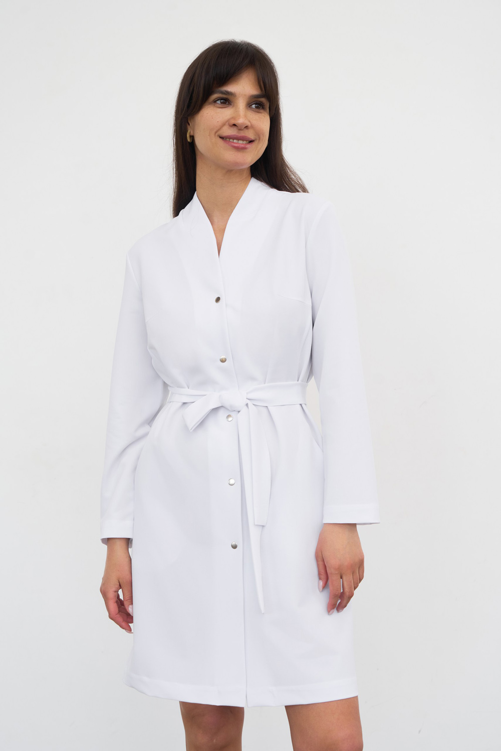 Прямой халат с поясом KL 108