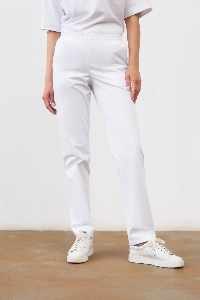 Брюки зауженные на поясе белые KL 310