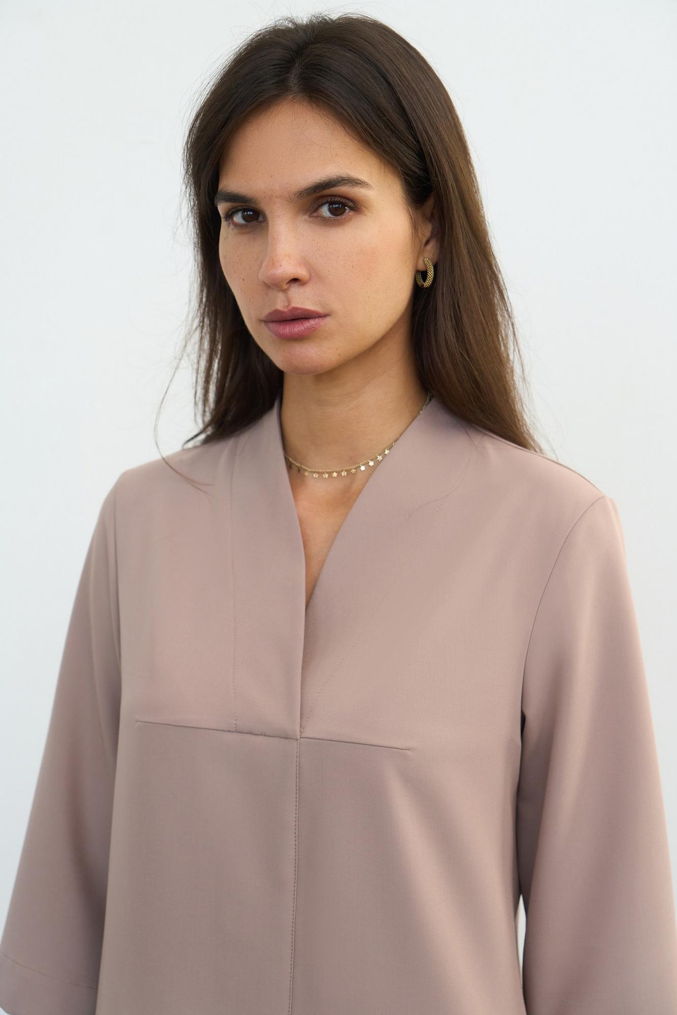 Блуза с рукавом 3/4 мокко KL 226