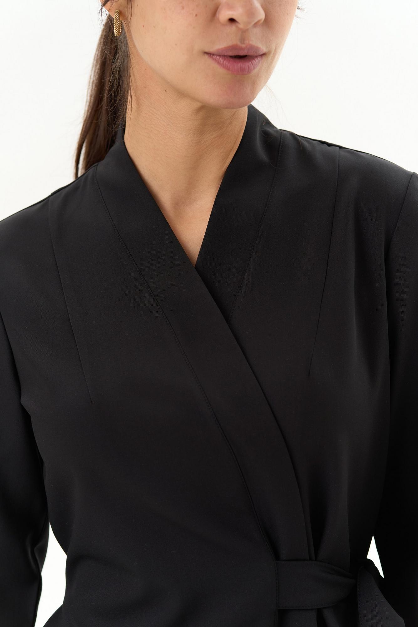 Блуза-кимоно с рукавом 3/4 черная KL 218