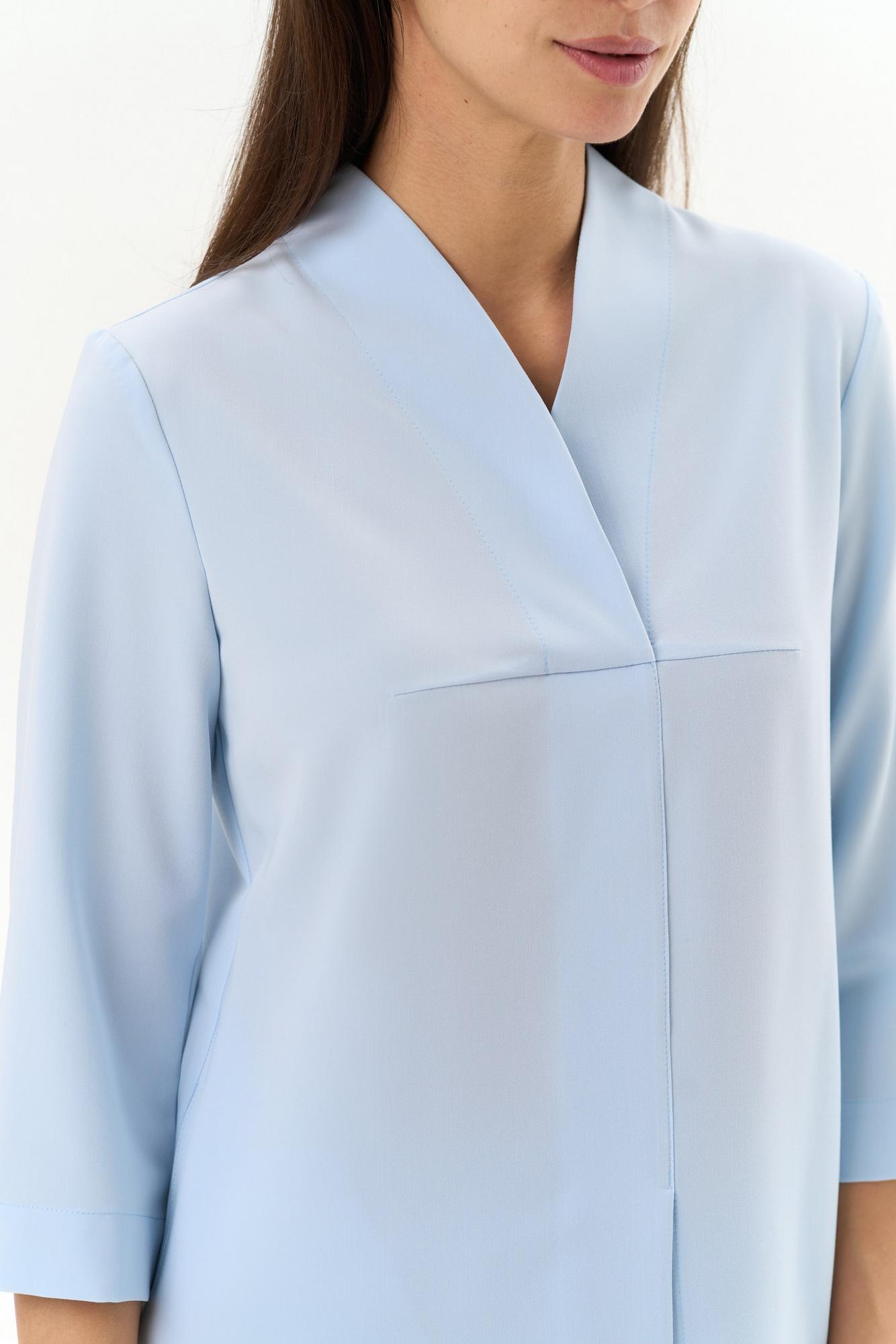 Блуза с рукавом 3/4 голубая KL 226