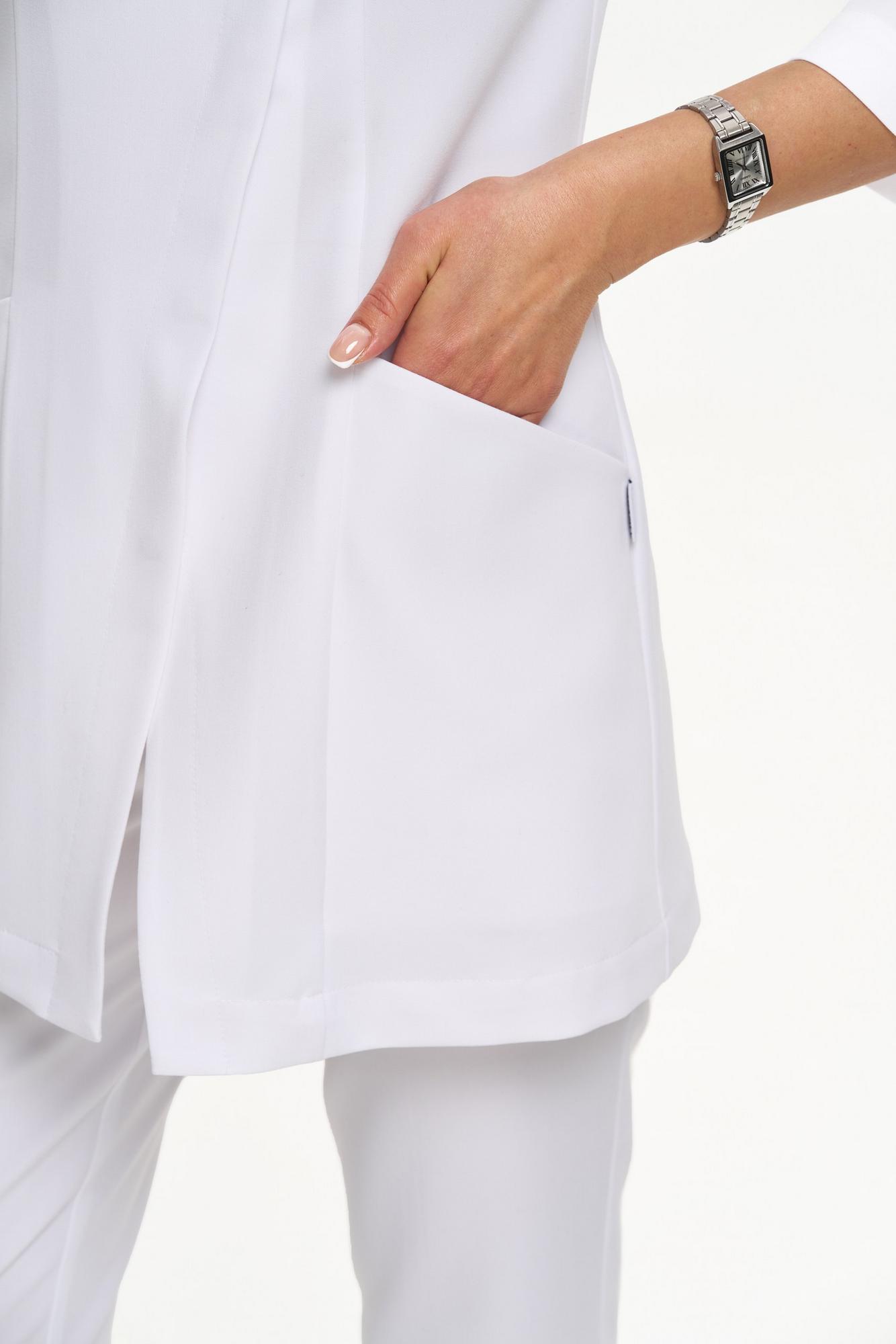 Асимметричный жакет с рукавом 3/4 белый KL 230