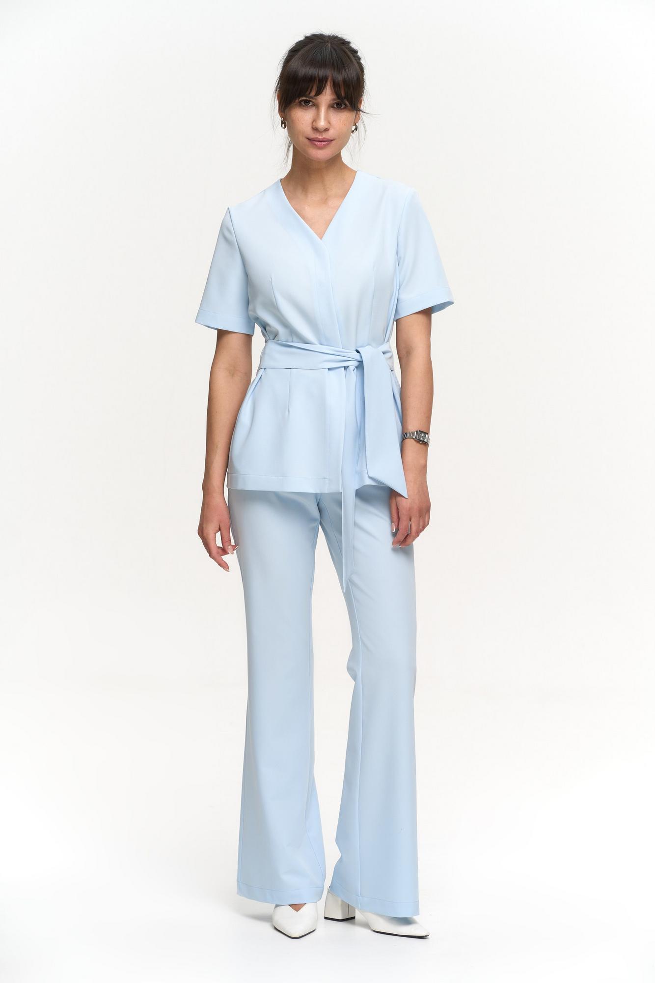 Брюки клеш голубые KL 317