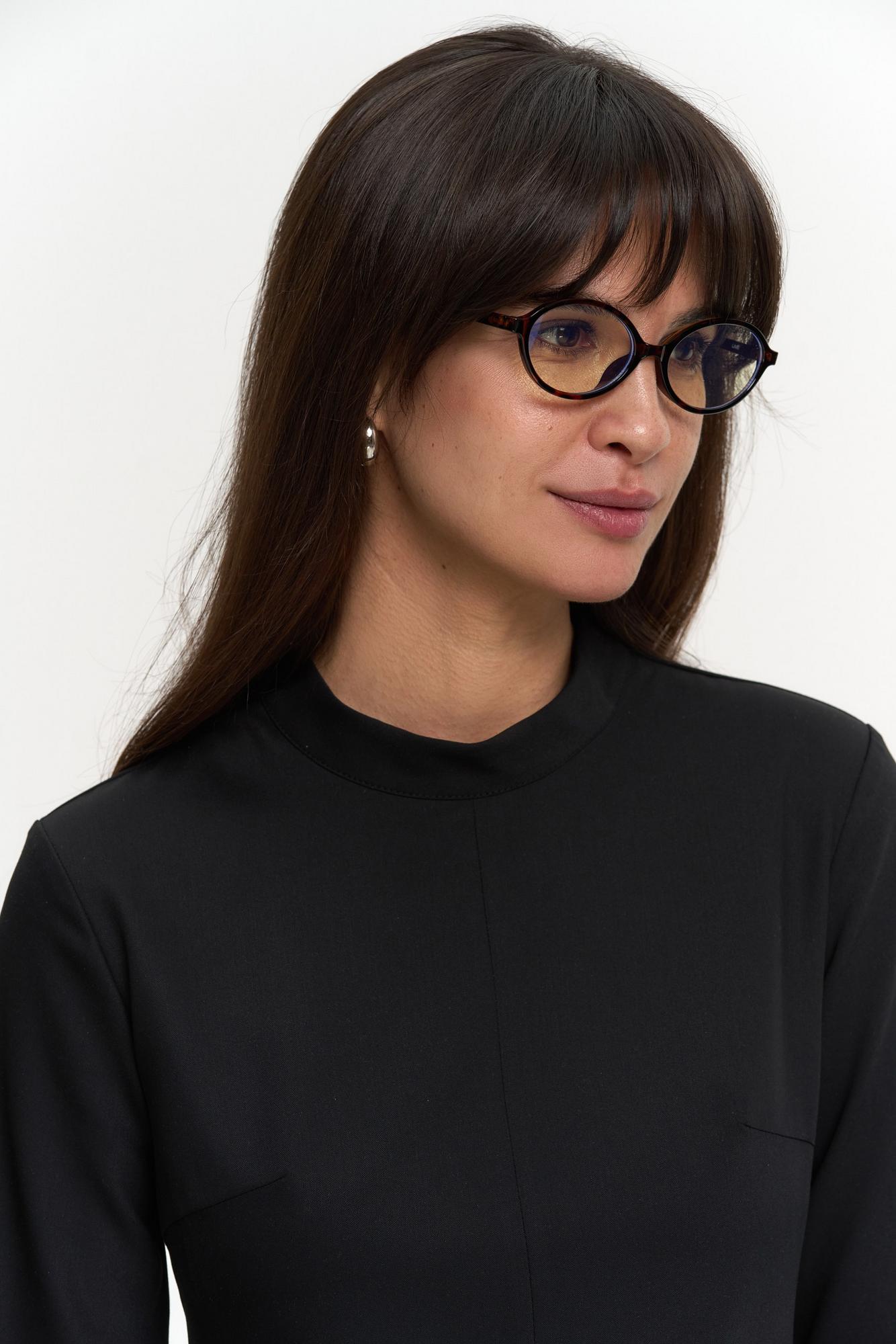 Удлиненная туника с рукавом 3/4 черная KL 225