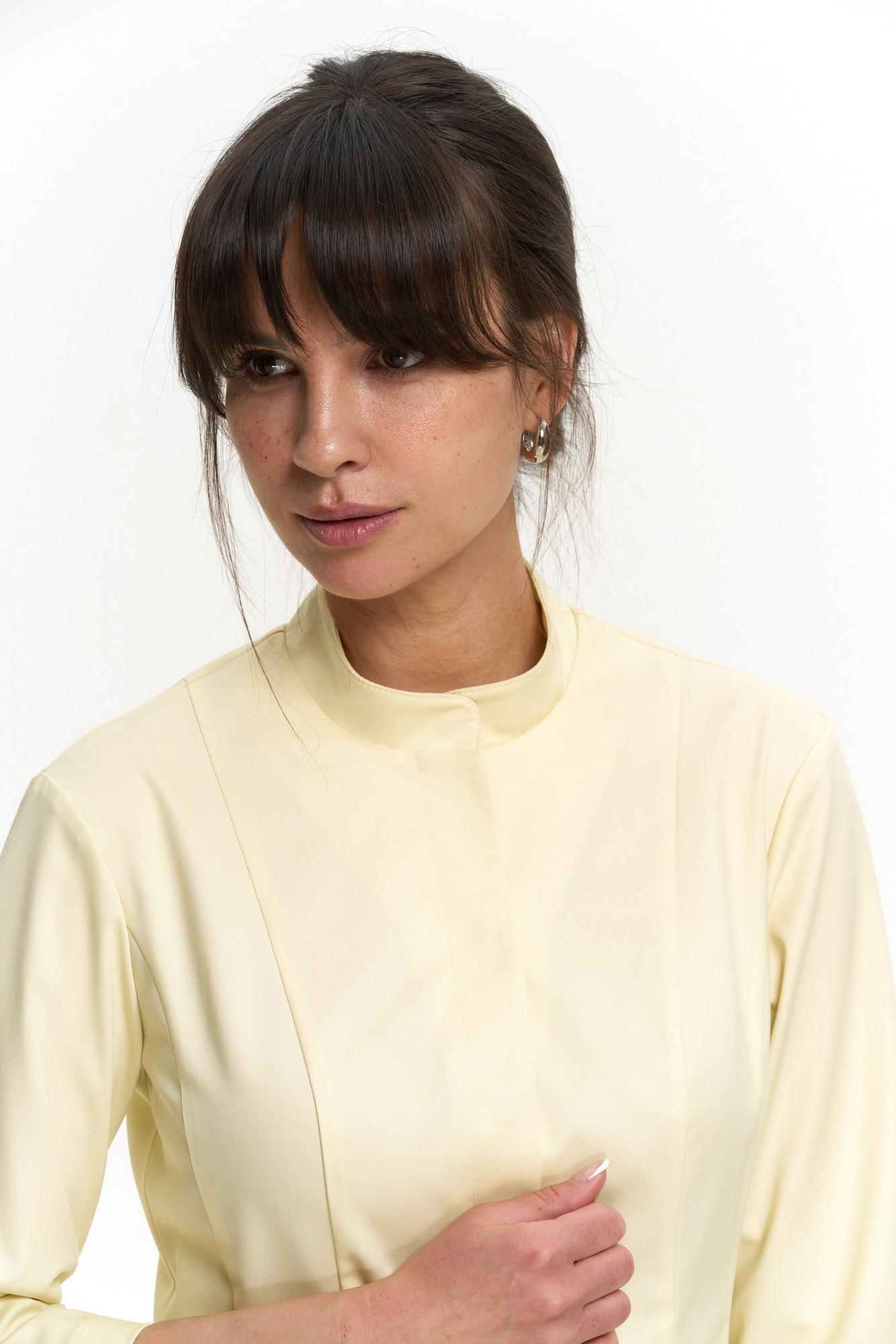 Блуза с баской с рукавом 3/4 лимонная KL 229