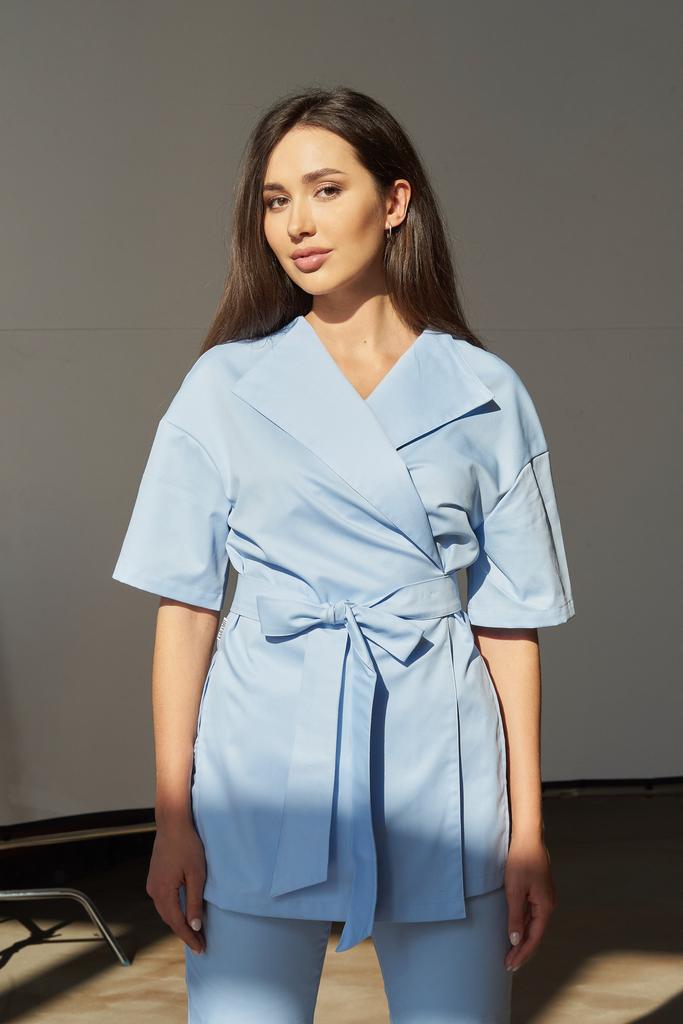 Блуза-кимоно небесно-голубая KL 209