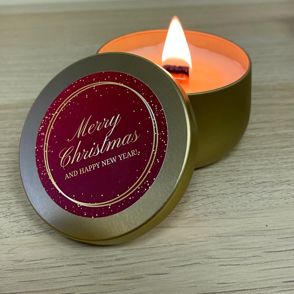 Свеча в золотой банке | Winter joy 250 мл