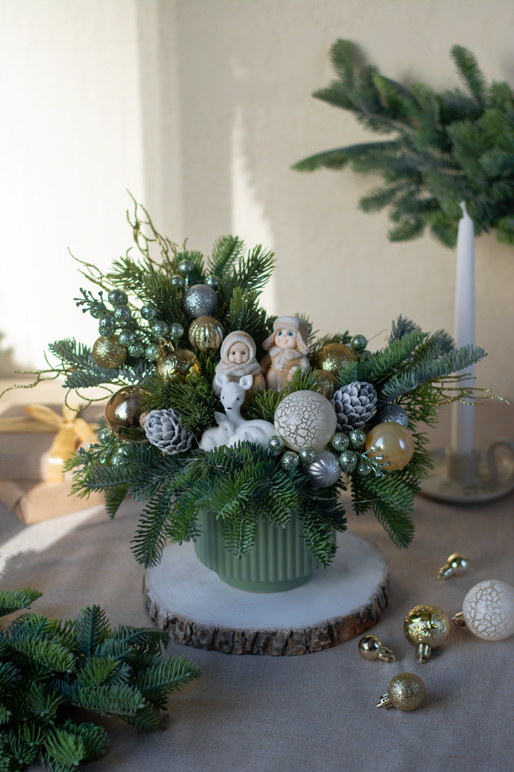 «Новогодняя сказка» в зеленом с подсветкой