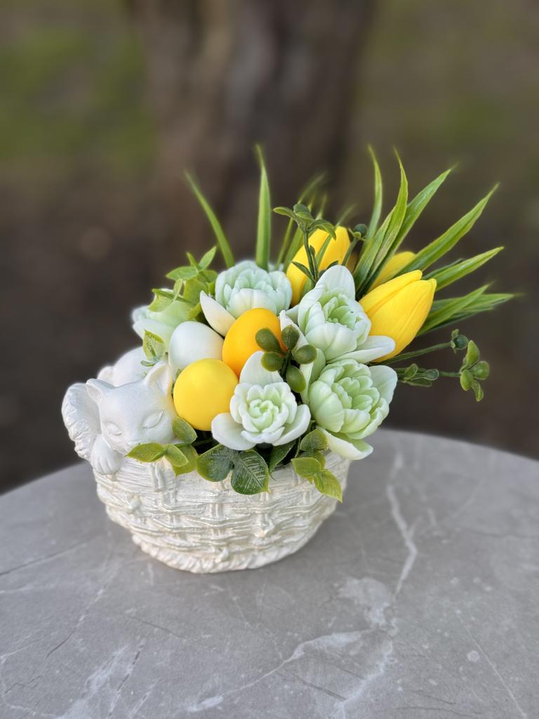 Пасхальная корзиночка с кошкой