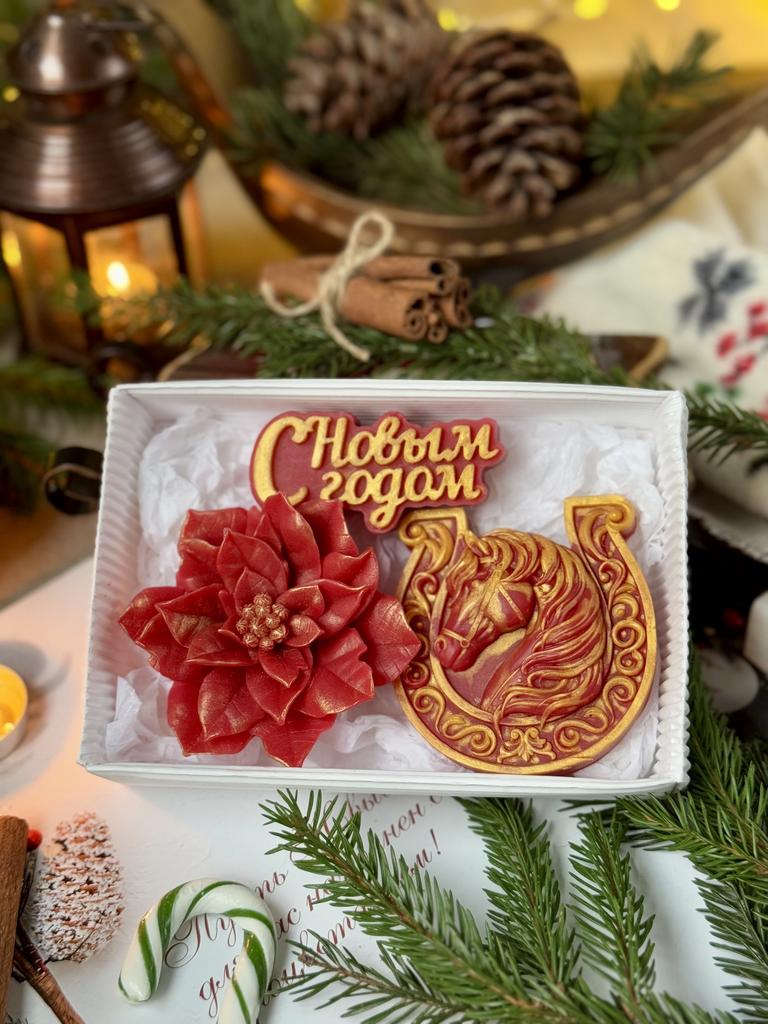 Новогодний набор с пуантсеттией