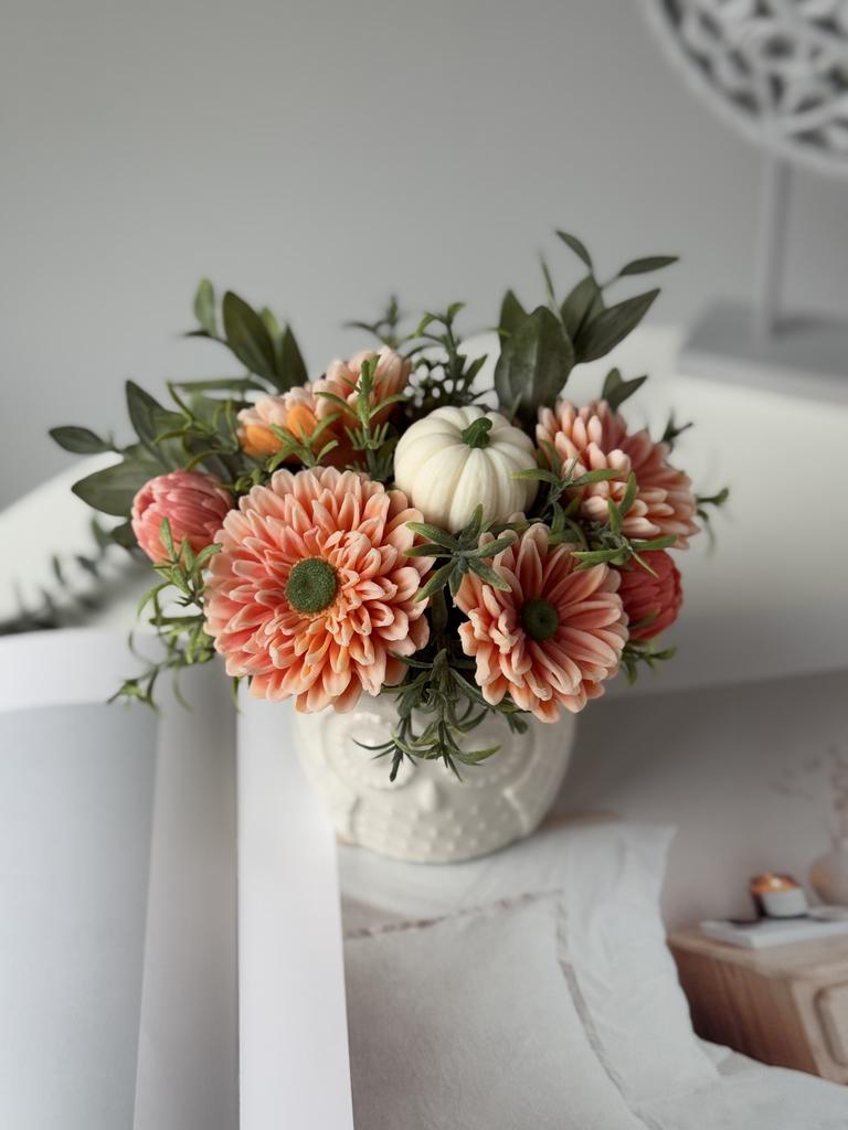 Керамический совенок с цветами