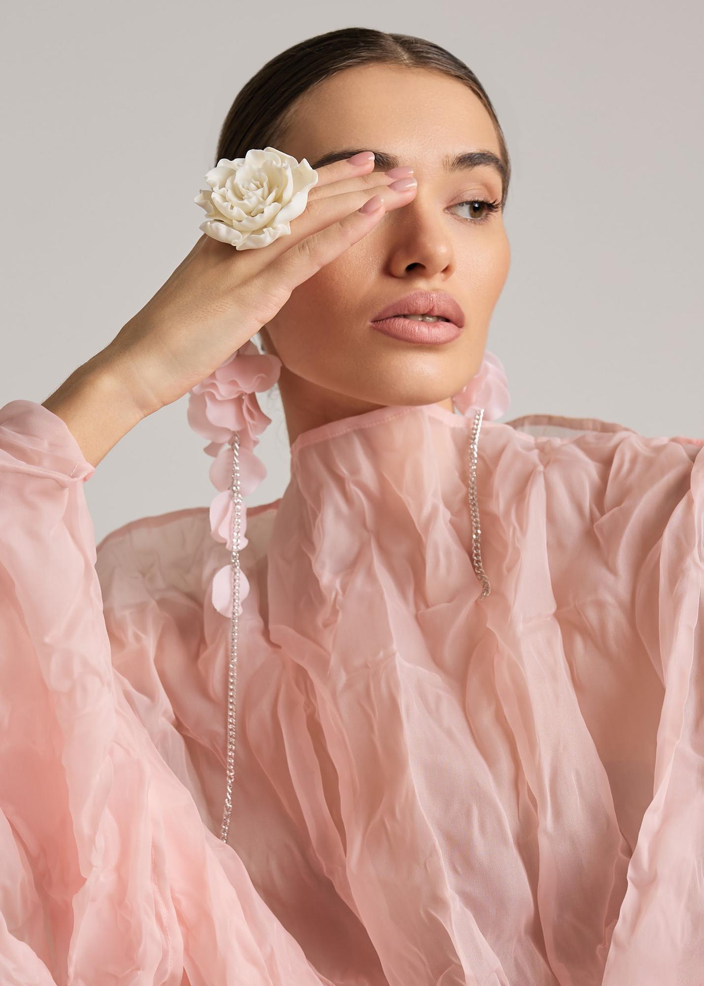 Кольцо матовое слоновая кость