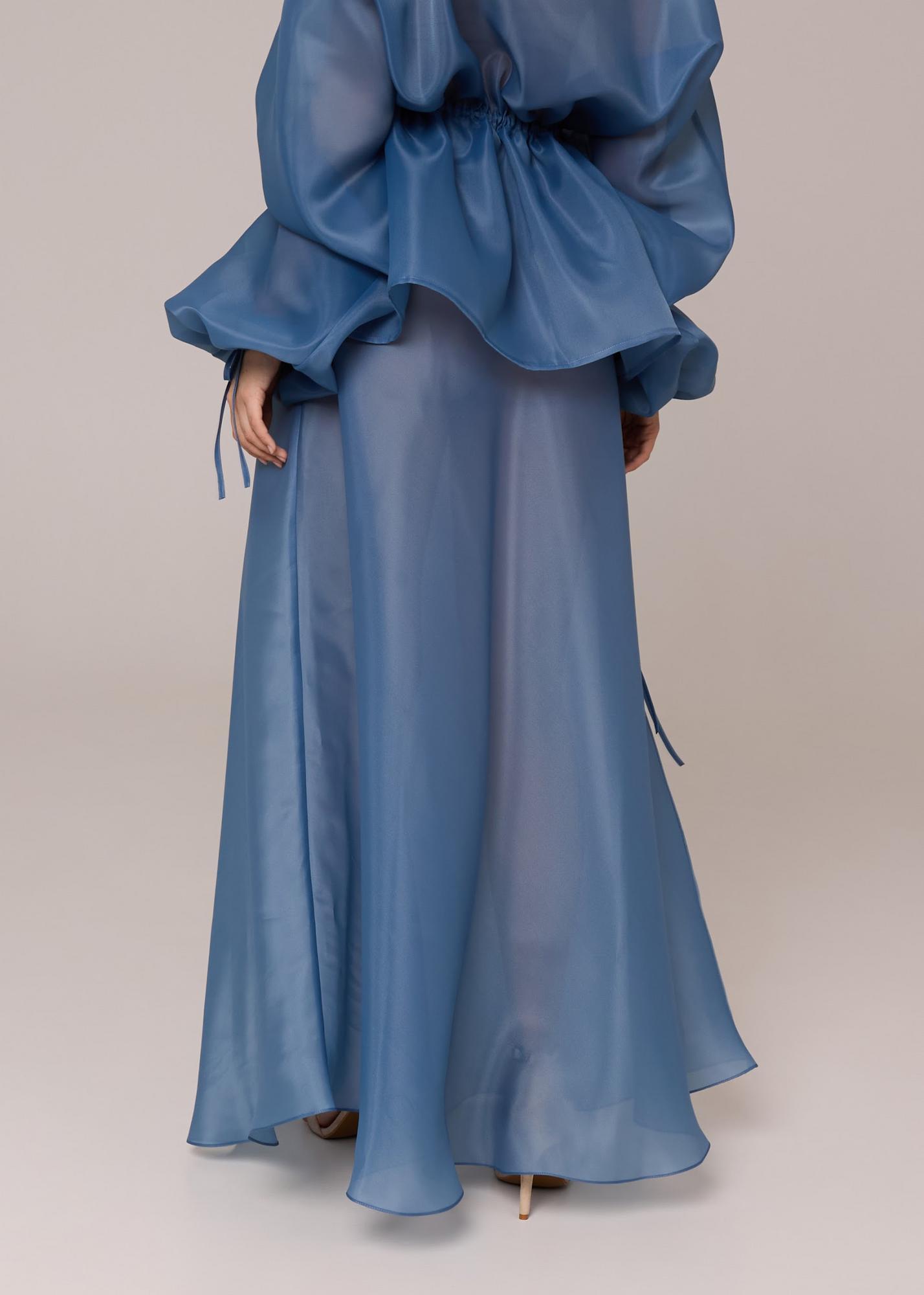 Юбка серо-голубая