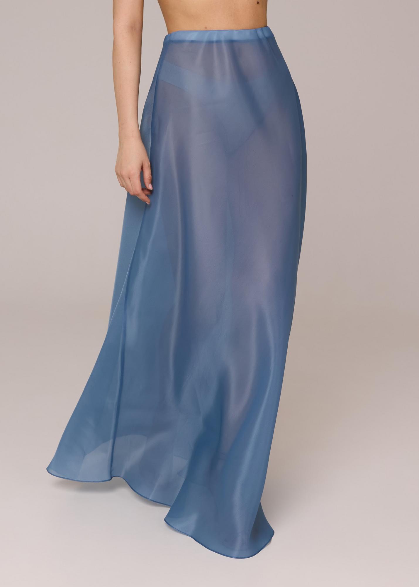 Юбка серо-голубая